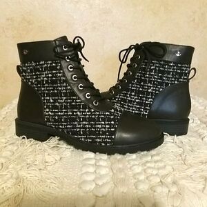 Charter Club NEW Booties 8 Blk/Silver/ Wht